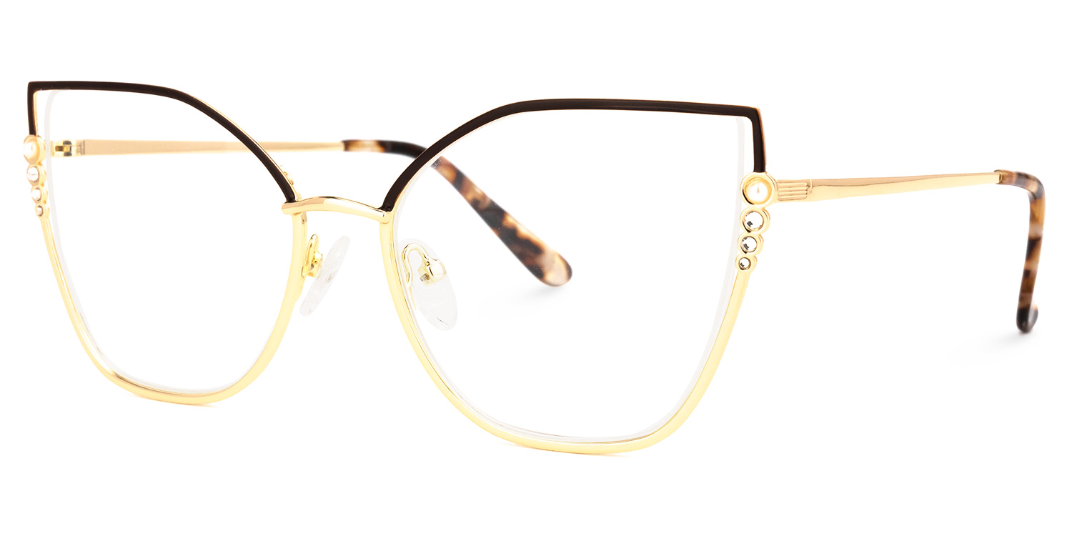 Chicky Cateye Black-Gold Glasses | ZEELOOL UK1
