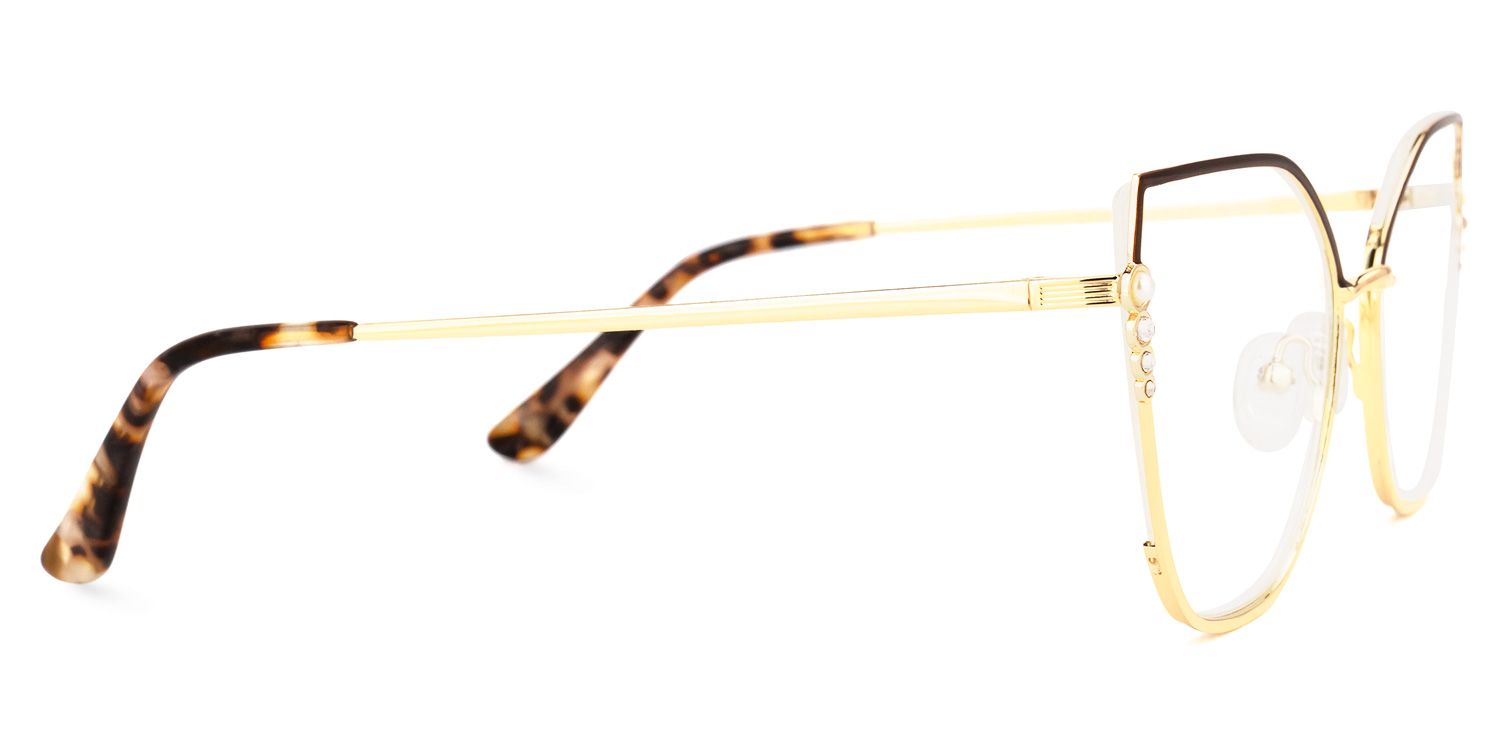 Chicky Cateye Black-Gold Glasses2