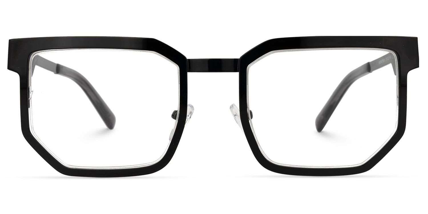 Barber Geometric Black Glasses | ZEELOOL UK0