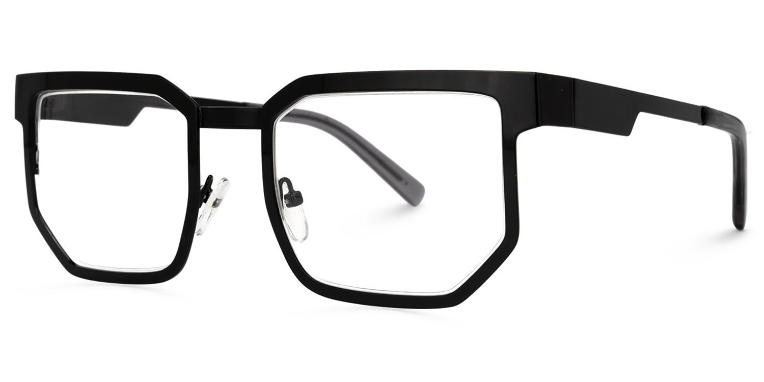 Barber Geometric Black Glasses | ZEELOOL UK1