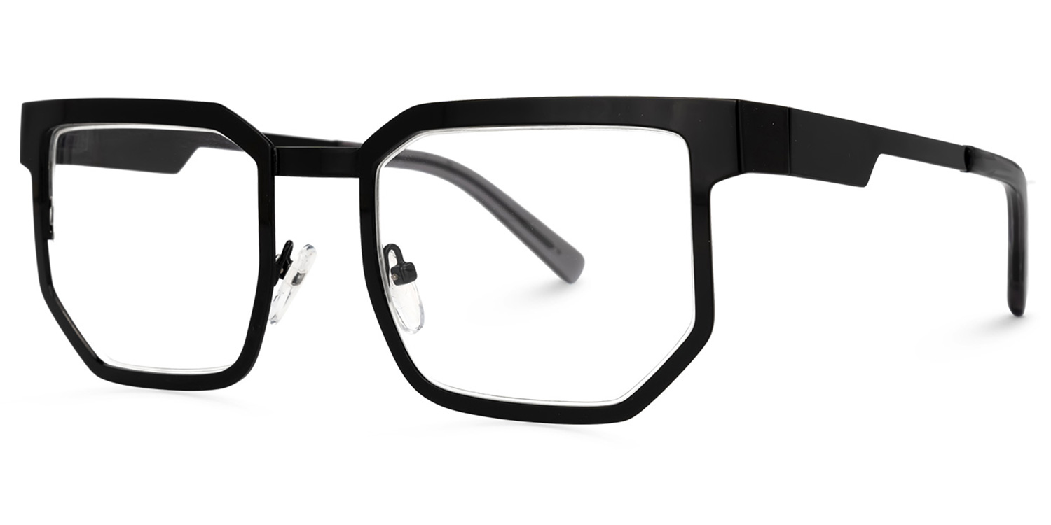 Barber Geometric Black Glasses | ZEELOOL UK1
