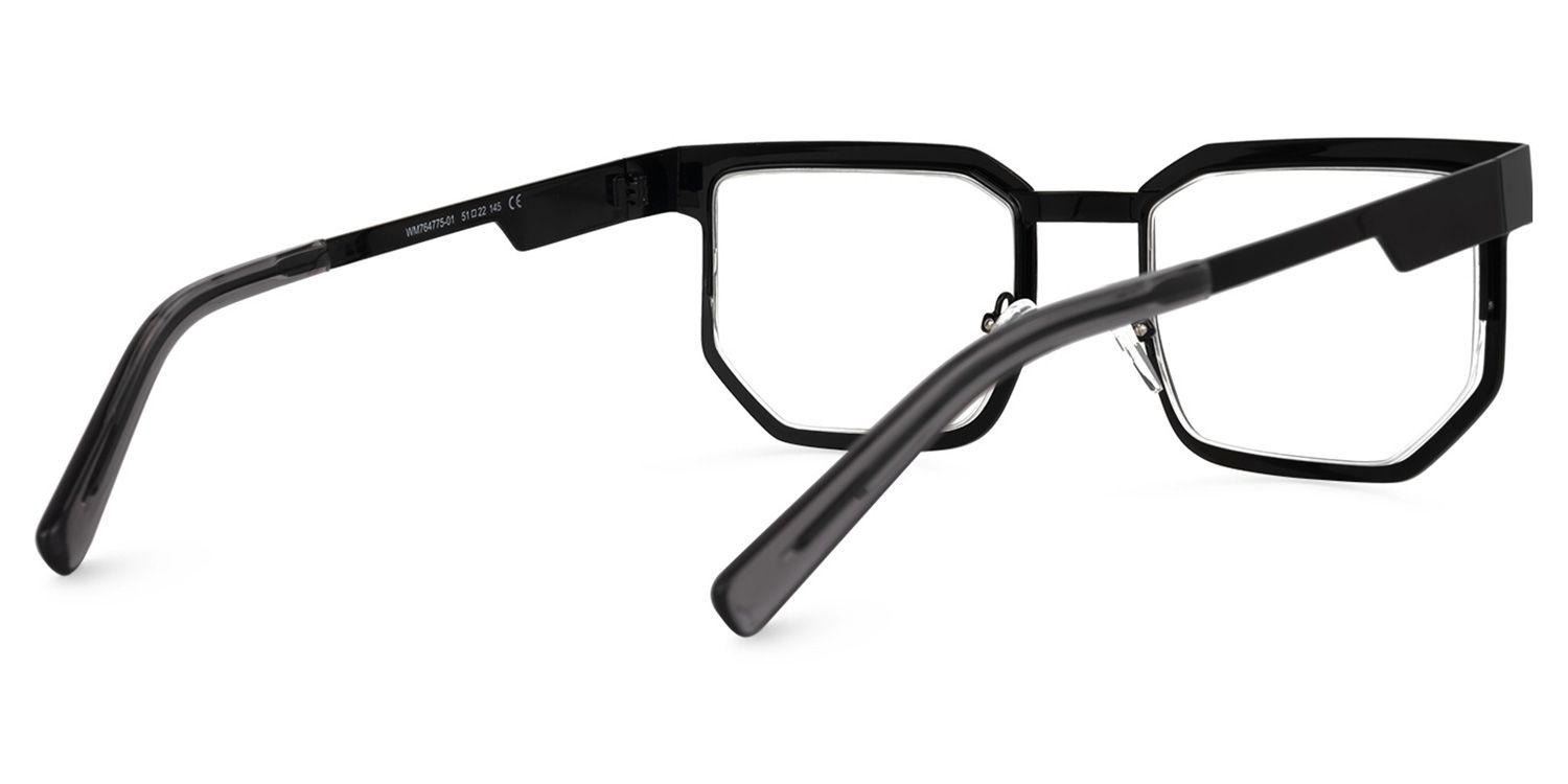 Barber Geometric Black Glasses | ZEELOOL UK3
