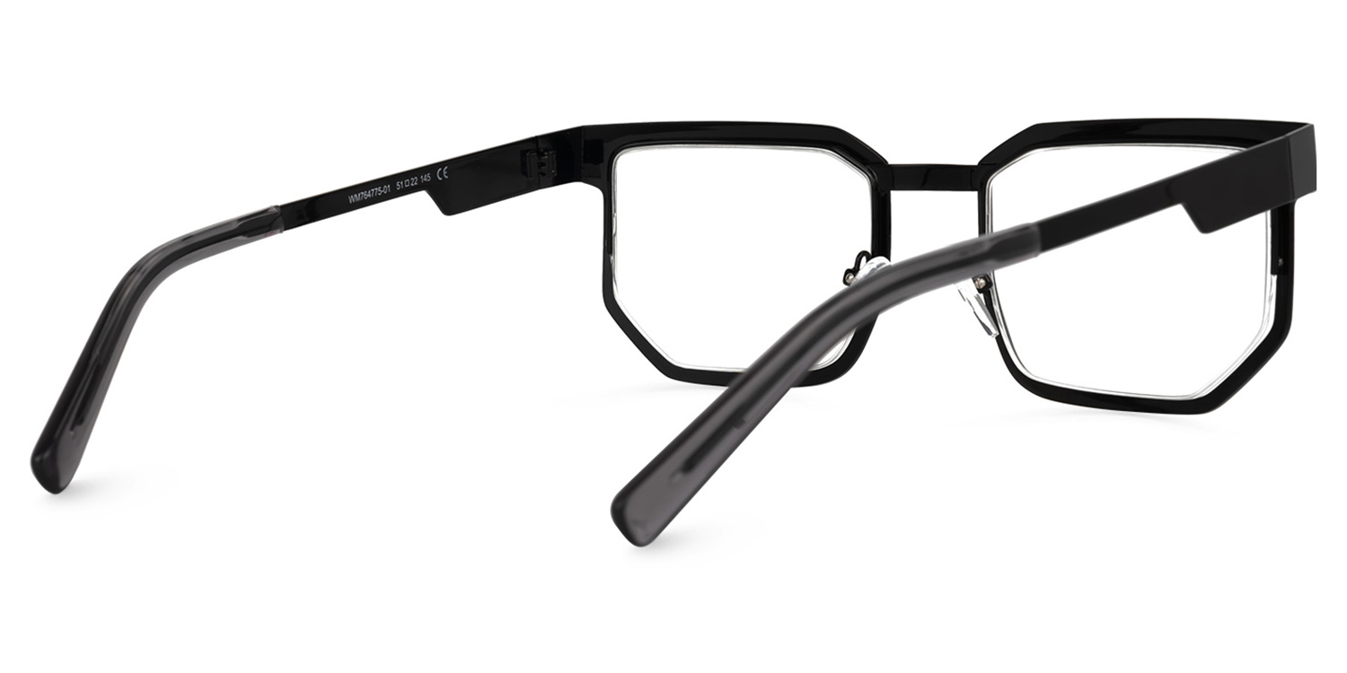Barber Geometric Black Glasses | ZEELOOL UK3