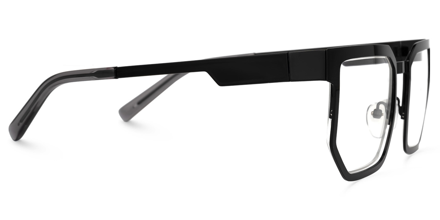 Barber Geometric Black Glasses | ZEELOOL UK2