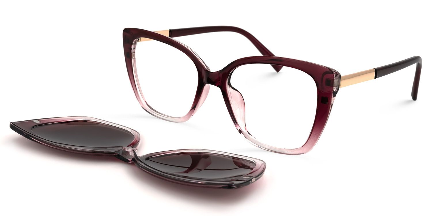Deonna Clip-on Purple Glasses | ZEELOOL UK2