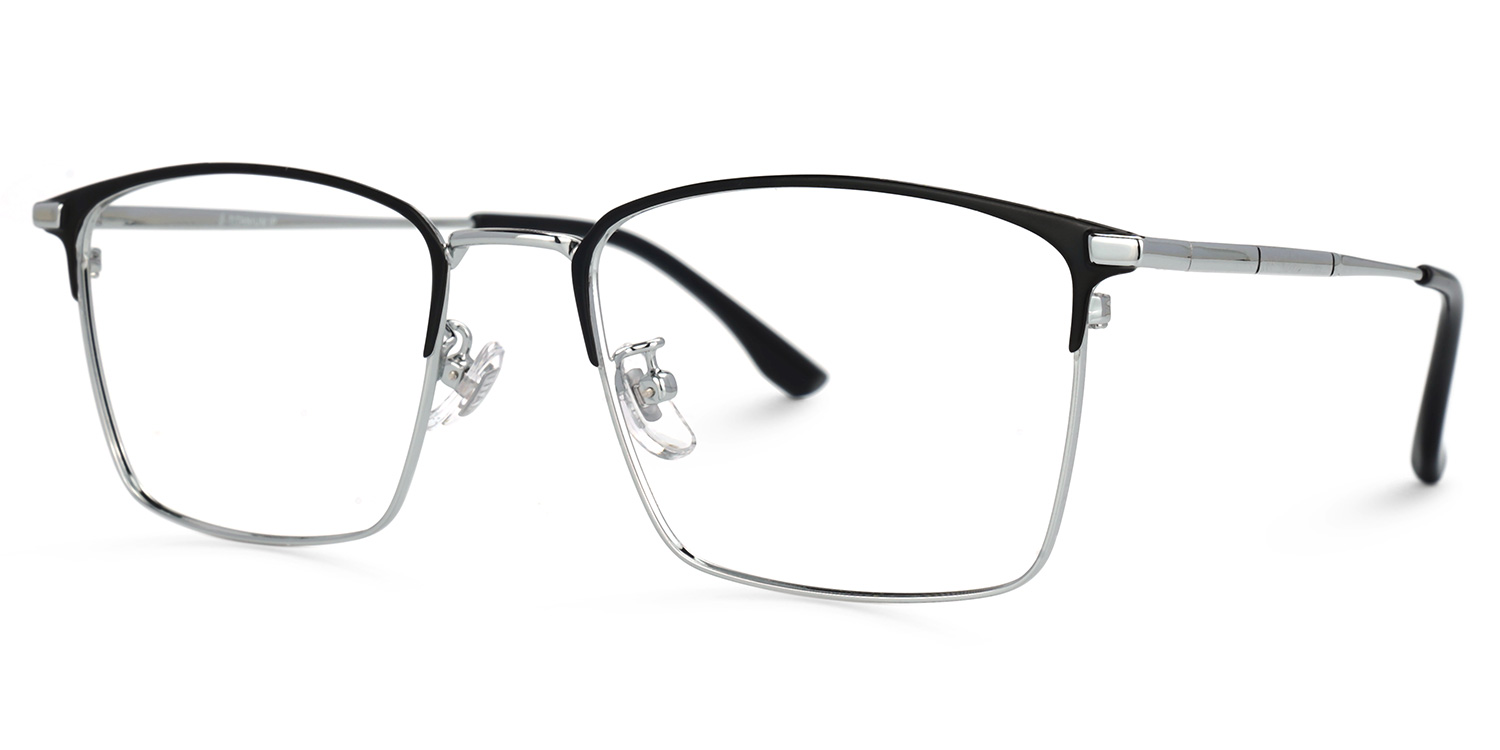Jones Rectangle Silver Glasses | ZEELOOL UK1