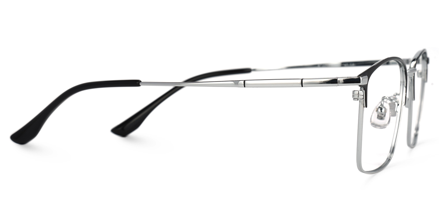 Jones Rectangle Silver Glasses | ZEELOOL UK2