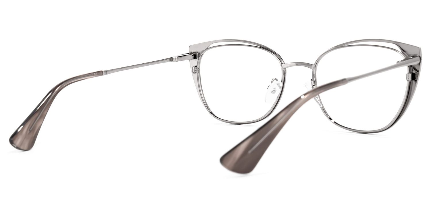 Maestre Cateye Silver Glasses | ZEELOOL UK3