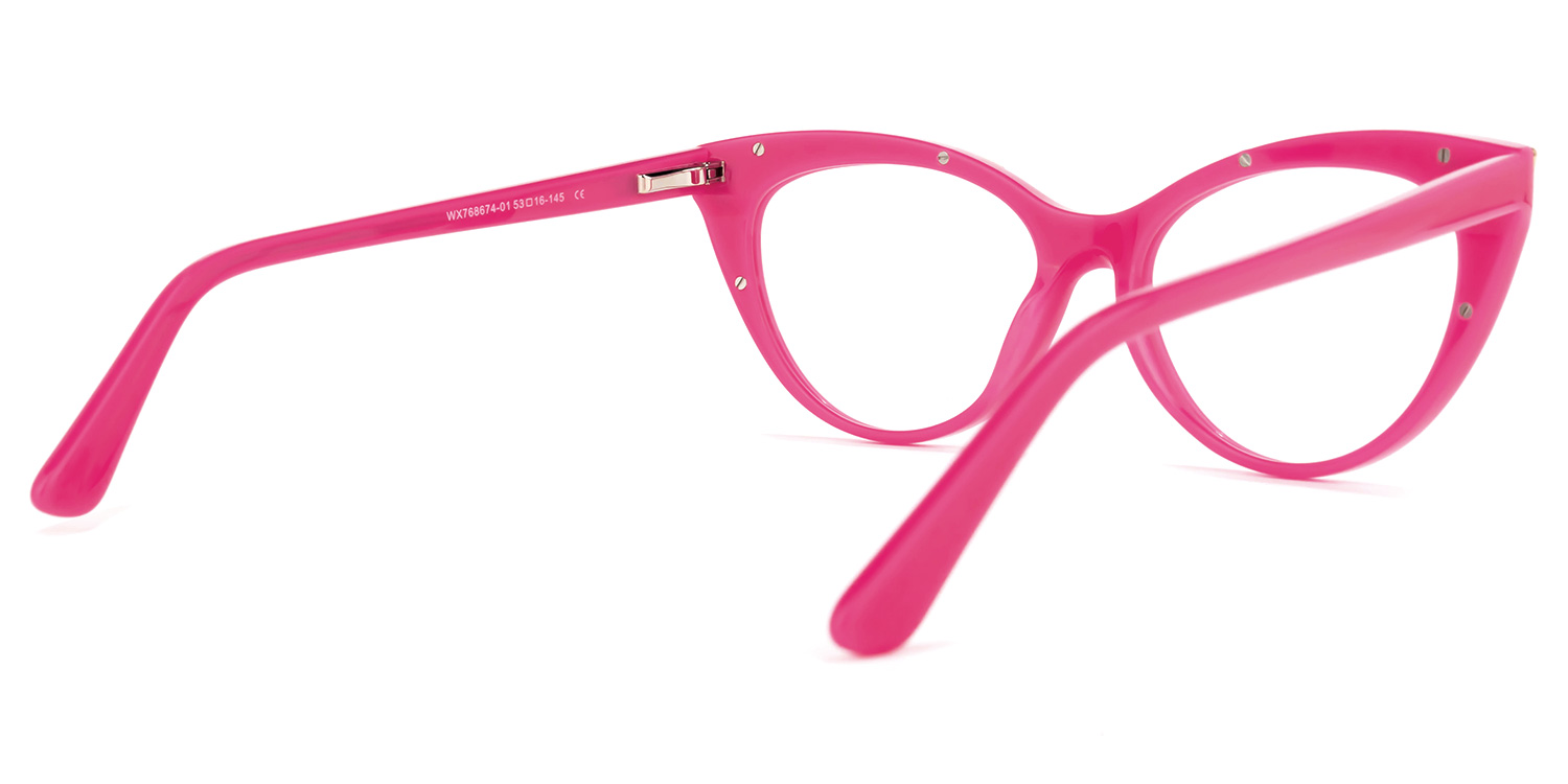 Stinson Cateye Bright-Pink Glasses | ZEELOOL UK3