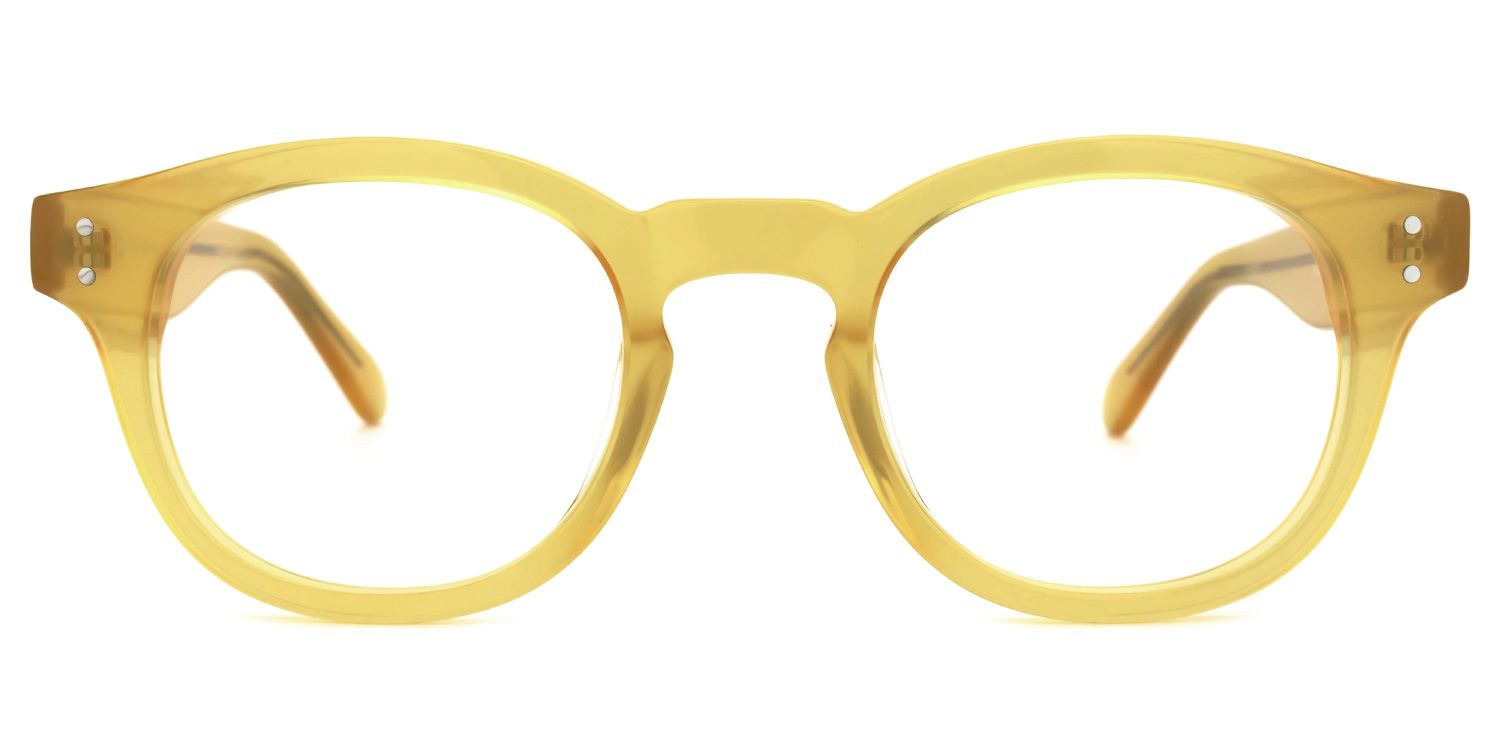 Blanca Round Yellow Glasses | ZEELOOL UK0