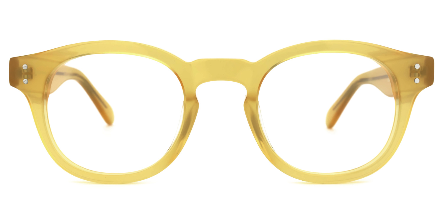 Blanca Round Yellow Glasses | ZEELOOL UK0