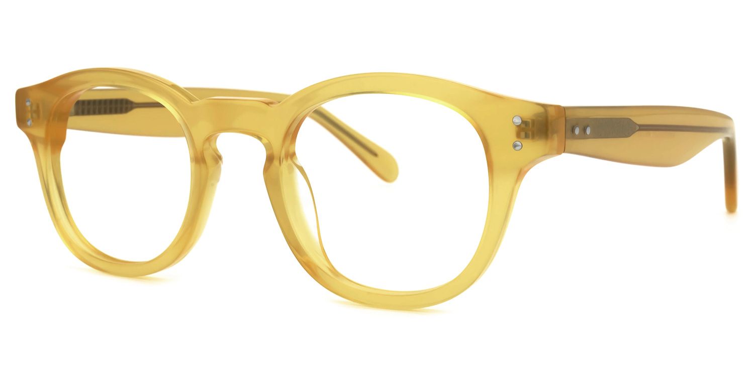 Blanca Round Yellow Glasses | ZEELOOL UK1