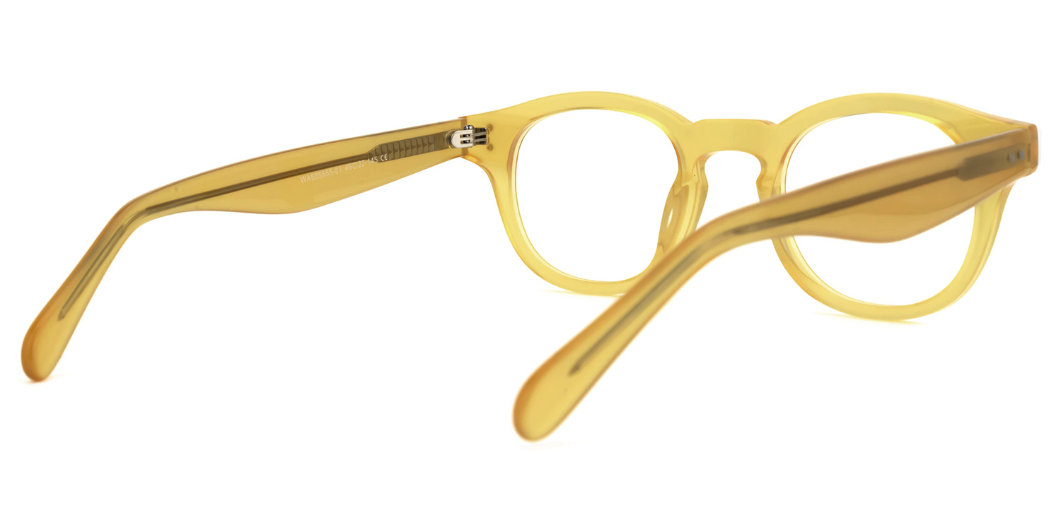 Blanca Round Yellow Glasses | ZEELOOL UK3