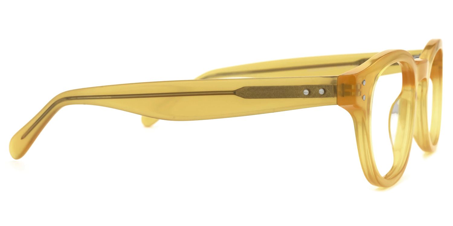 Blanca Round Yellow Glasses | ZEELOOL UK2