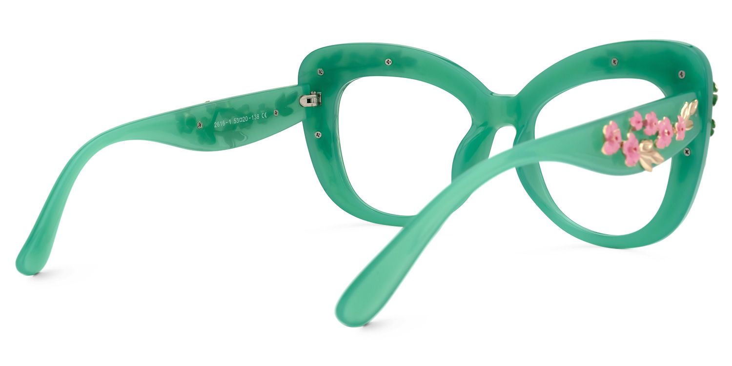Verletta Cateye Green Glasses | ZEELOOL UK3