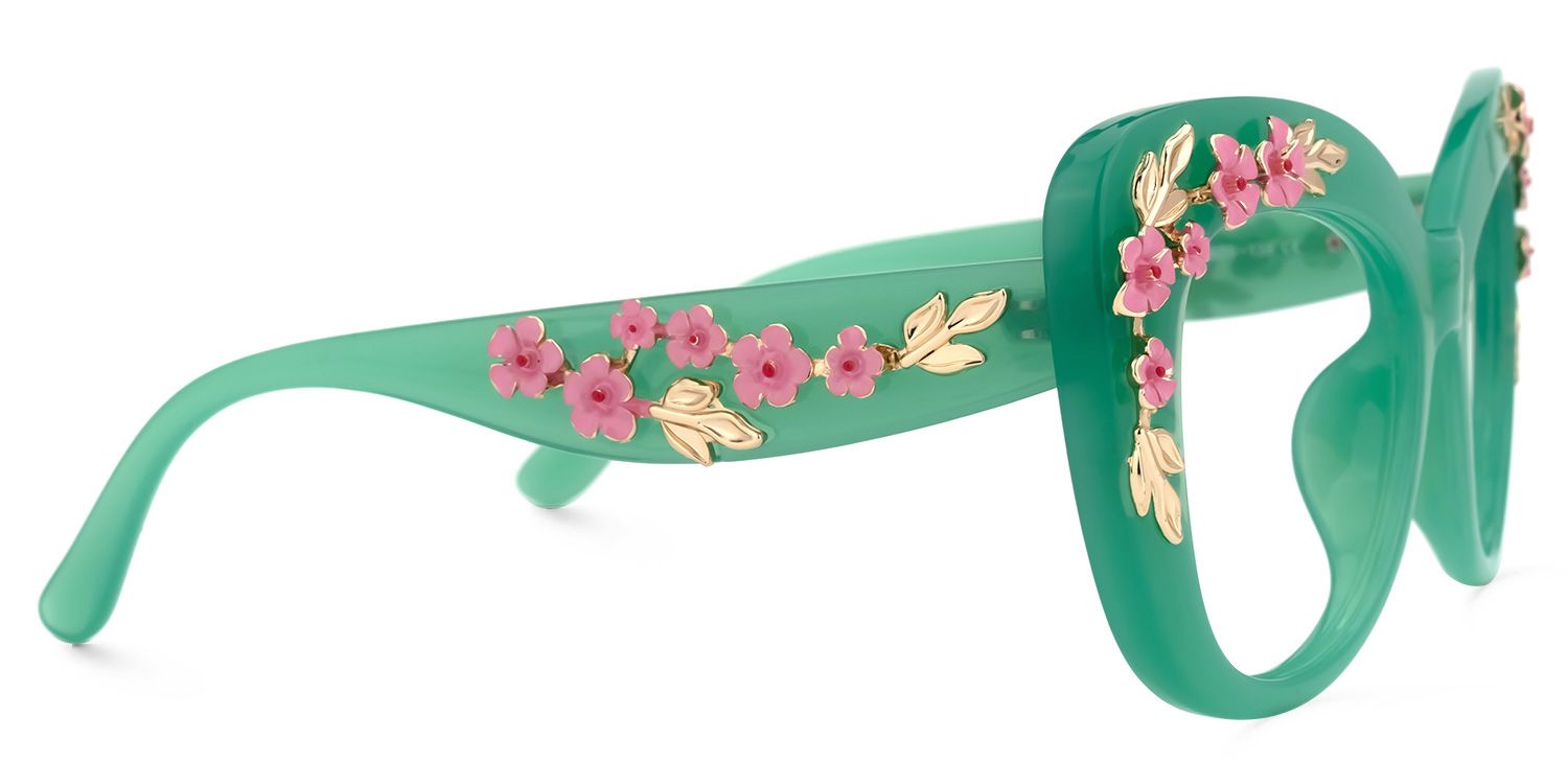 Verletta Cateye Green Glasses | ZEELOOL UK2