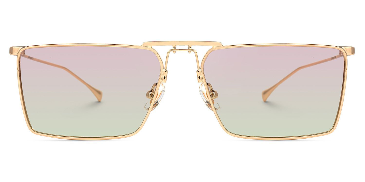 Adele Rectangle Rose-Gold Sunglasses | ZEELOOL UK0