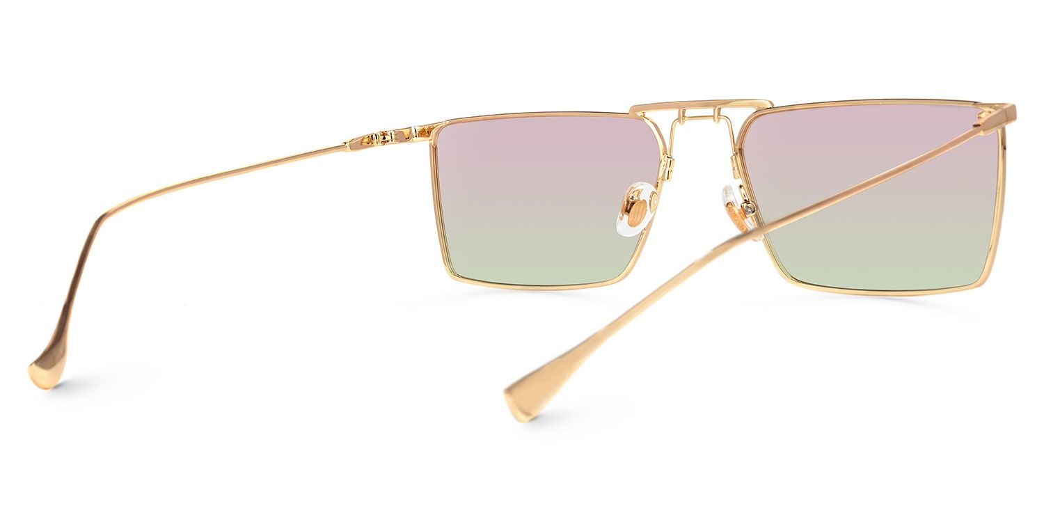 Adele Rectangle Rose-Gold Sunglasses | ZEELOOL UK3