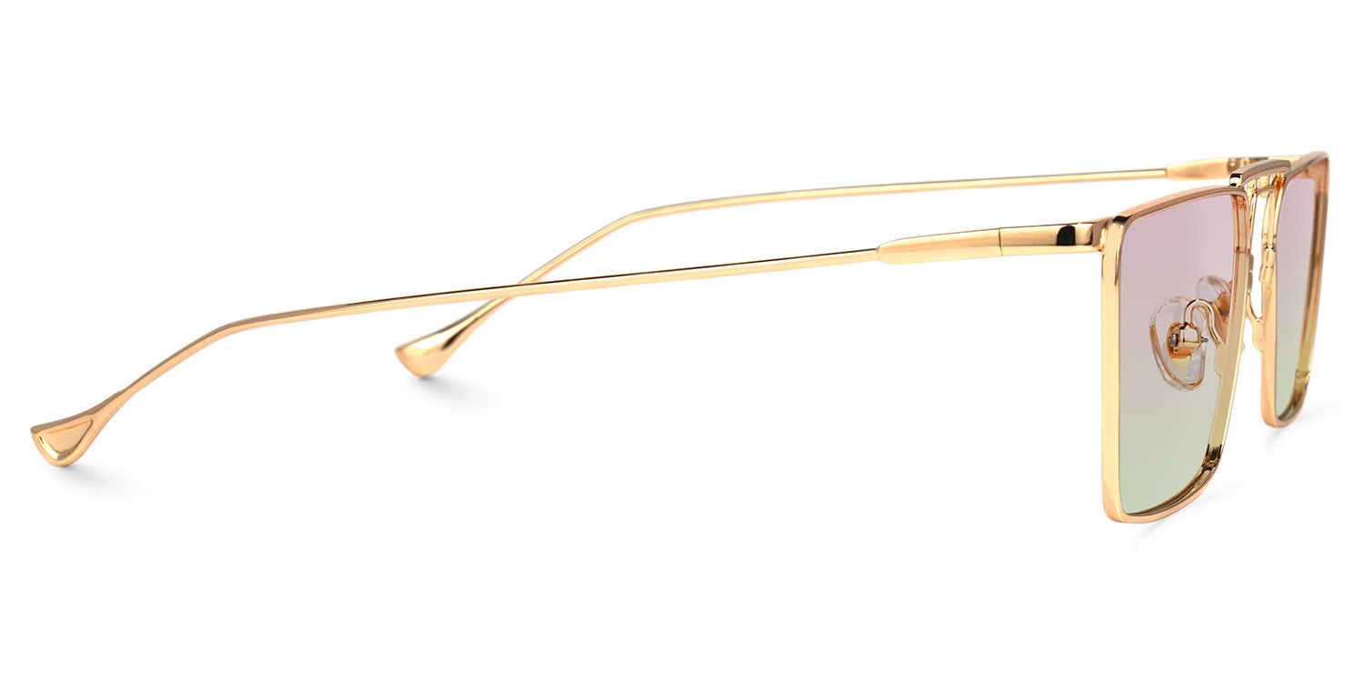 Adele Rectangle Rose-Gold Sunglasses | ZEELOOL UK2