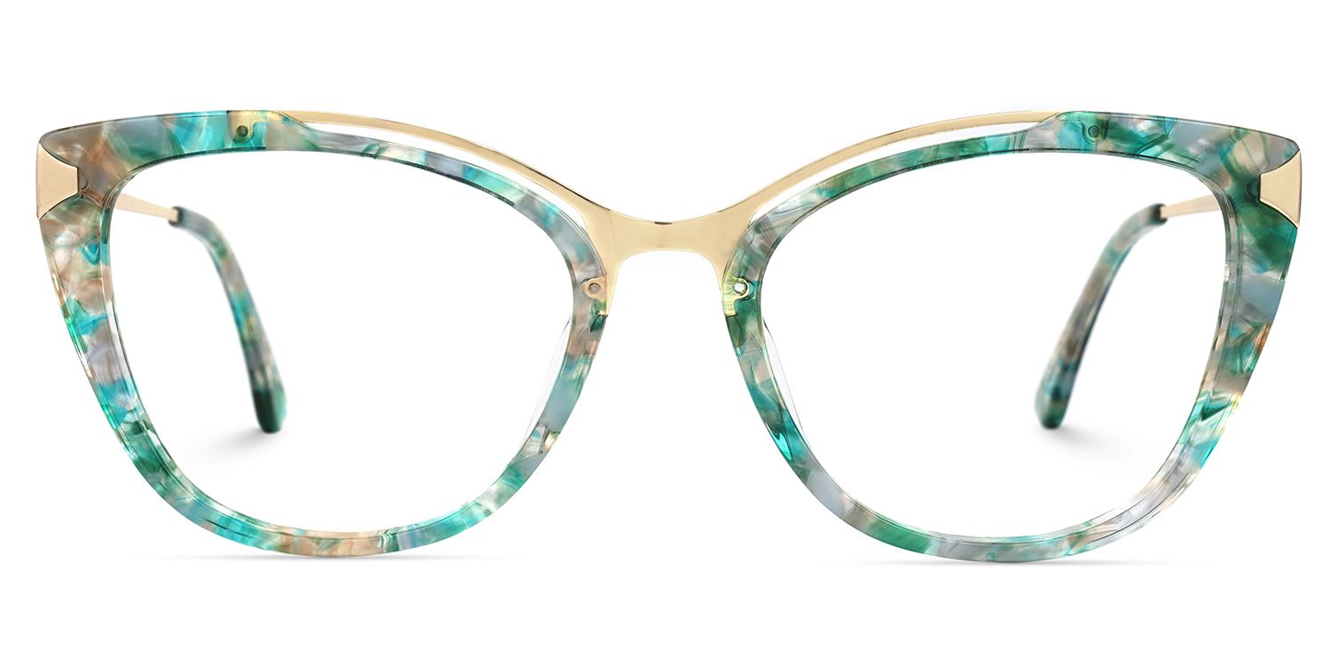 Kamara Cateye Green-Floral Glasses | ZEELOOL UK0