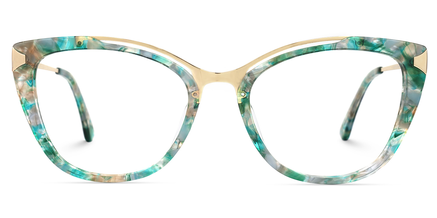 Kamara Cateye Green-Floral Glasses | ZEELOOL UK0