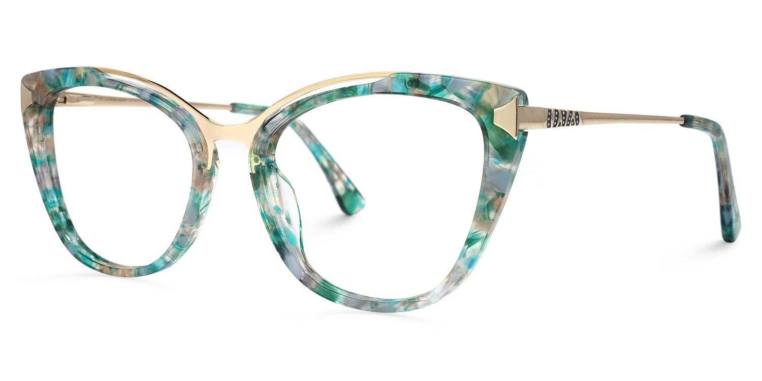 Kamara Cateye Green-Floral Glasses | ZEELOOL UK1