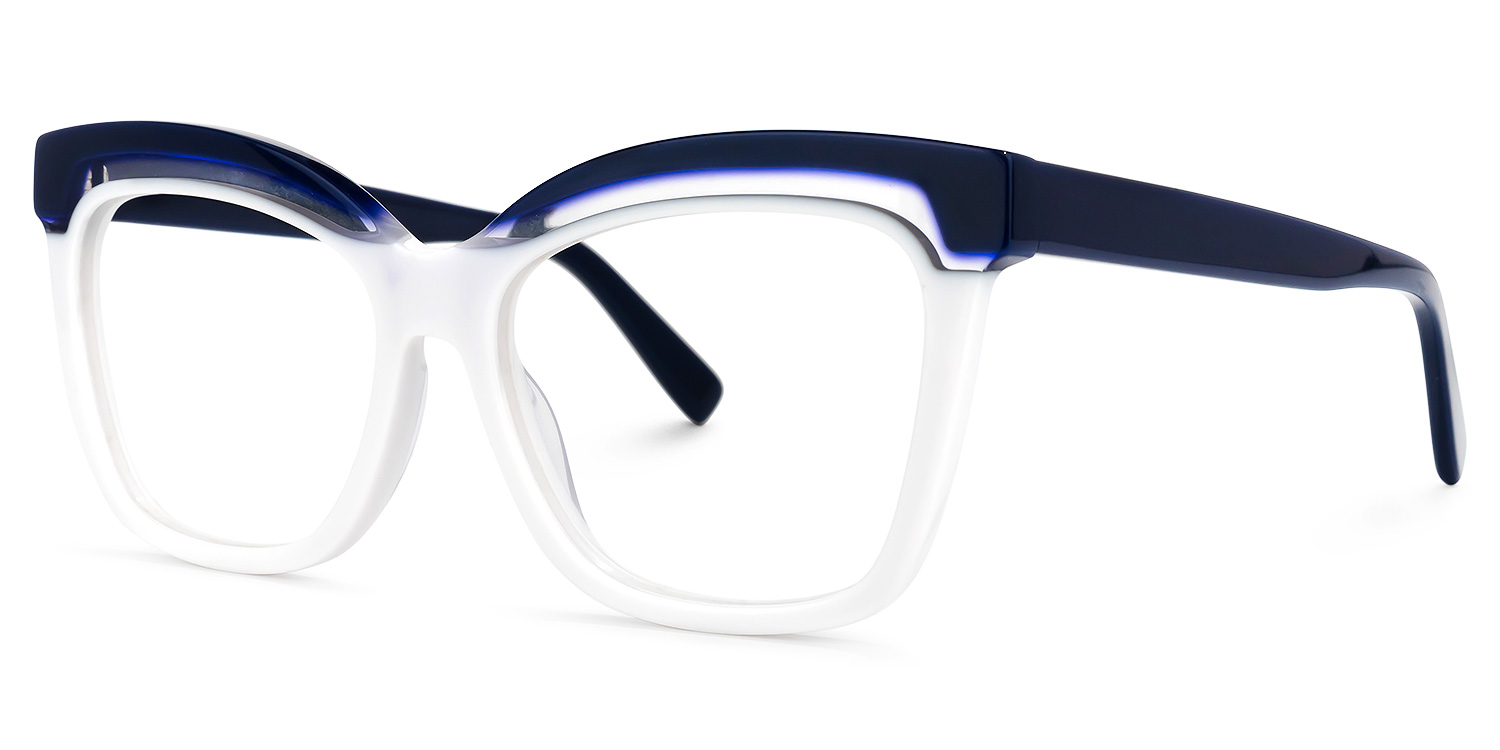 Lesly Square White Glasses | ZEELOOL UK1