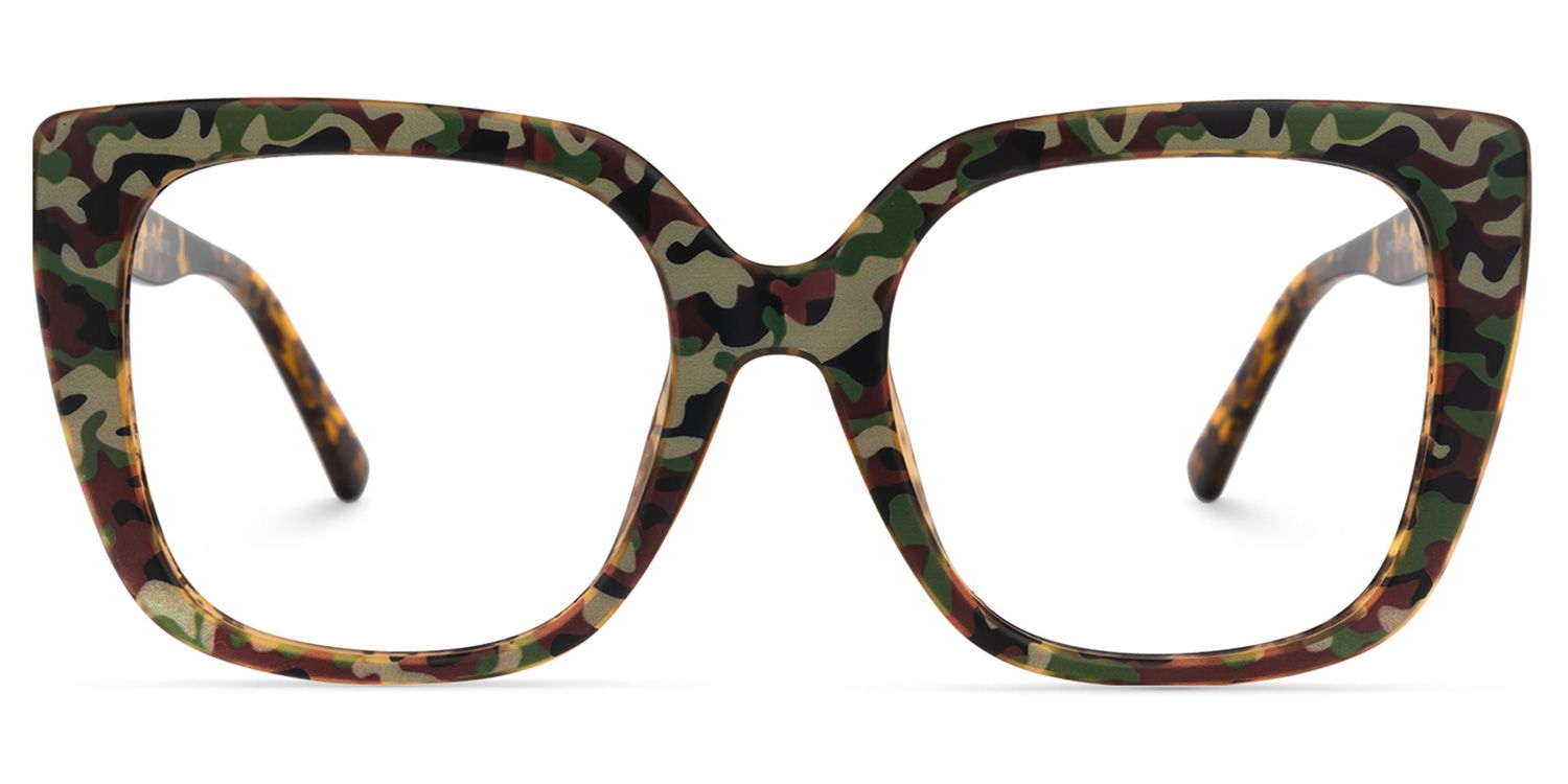 Brenda Square Camouflage Glasses | ZEELOOL UK0