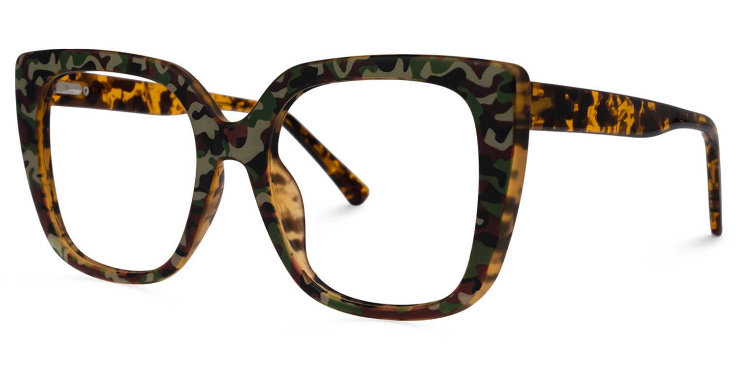 Brenda Square Camouflage Glasses | ZEELOOL UK1