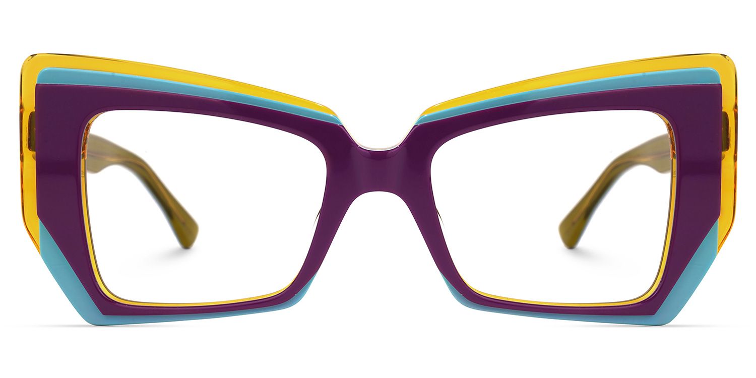 Verdejo Geometric Purple Eyeglasses and Glasses Frame0