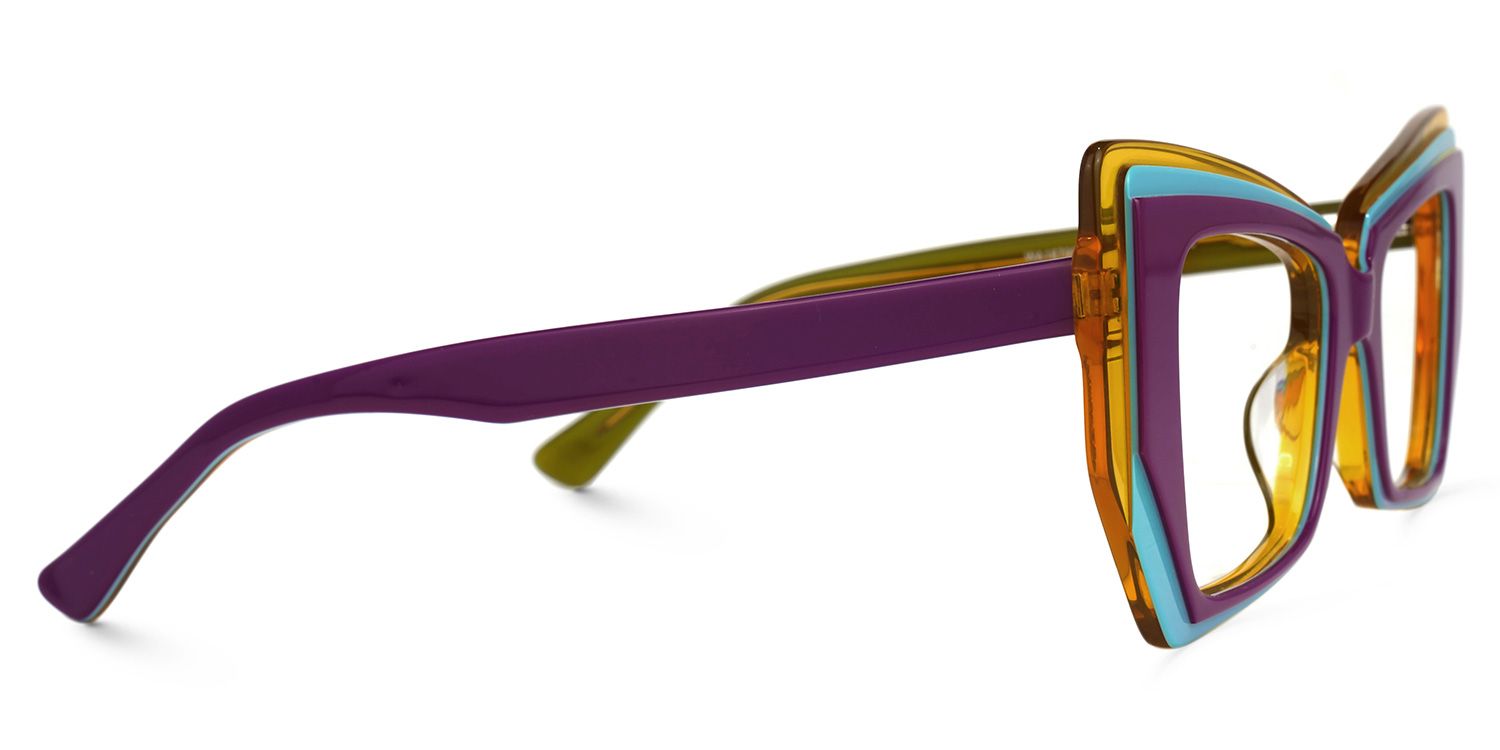 Verdejo Geometric Purple Eyeglasses and Glasses Frame2