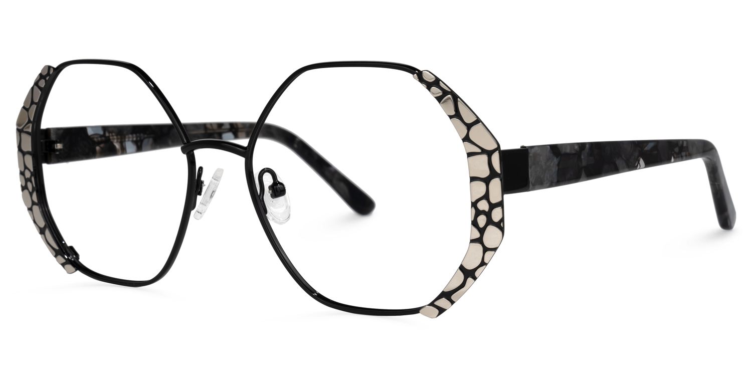 Vickii Geometric Black Glasses | ZEELOOL UK