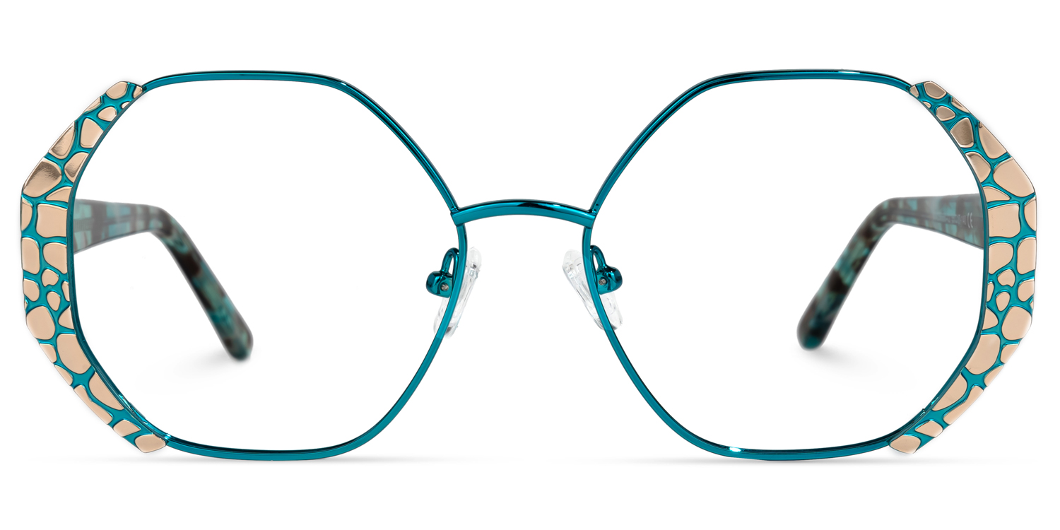 Vickii Geometric Blue Glasses | ZEELOOL UK0