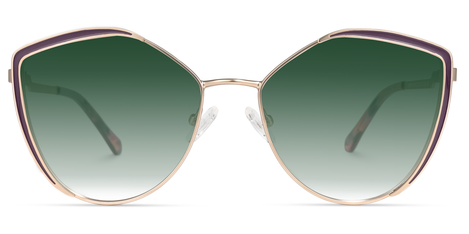 Ginger Geometric Green Sunglasses | ZEELOOL UK0