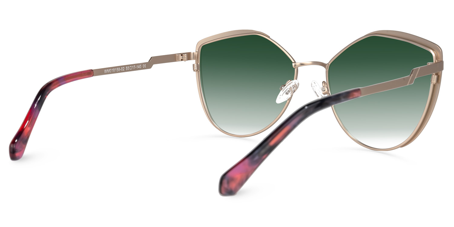 Ginger Geometric Green Sunglasses | ZEELOOL UK3