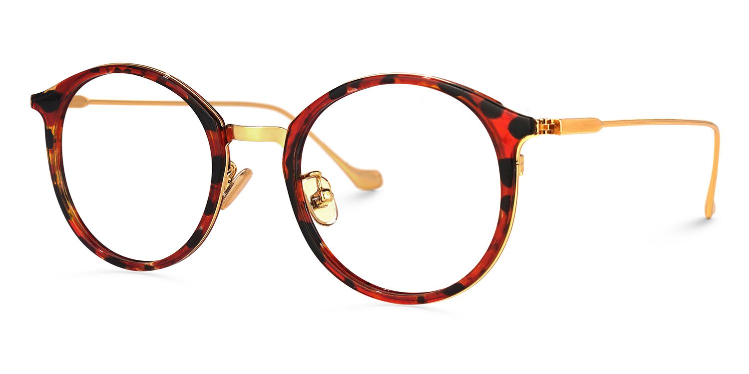 Laboy Round Red-Tortoise Glasses | ZEELOOL UK1