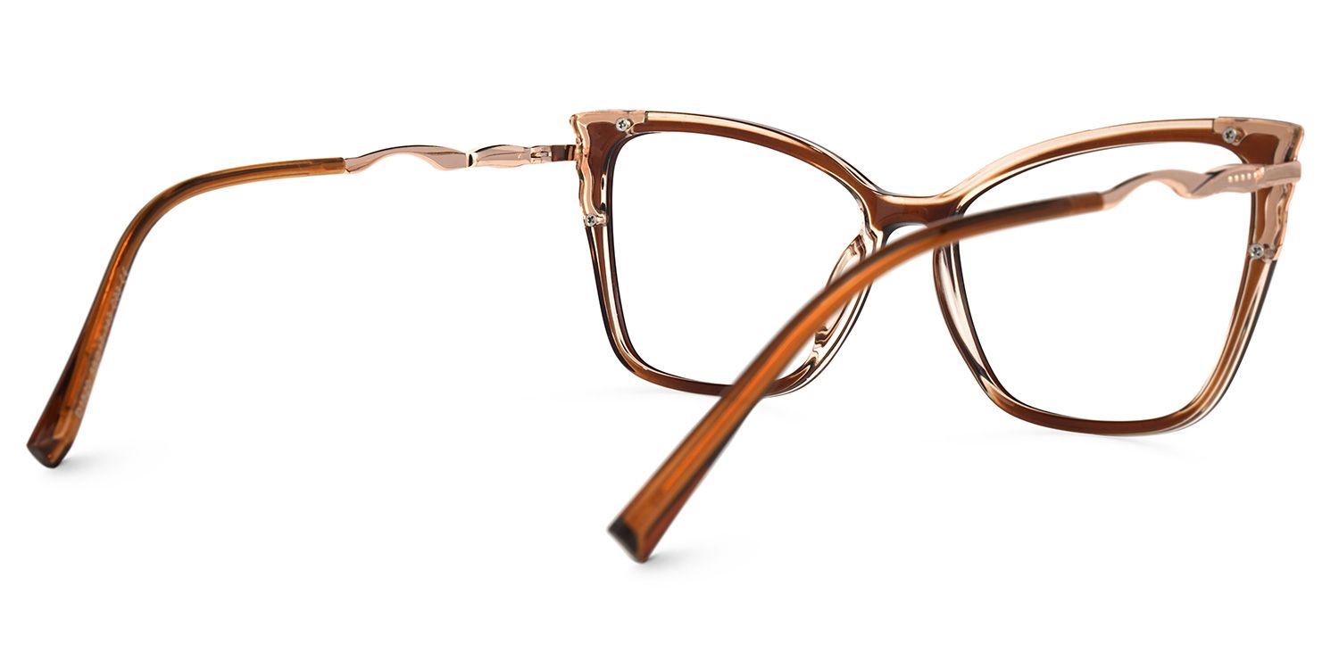 Bieisha Cateye Brown Glasses | ZEELOOL UK3