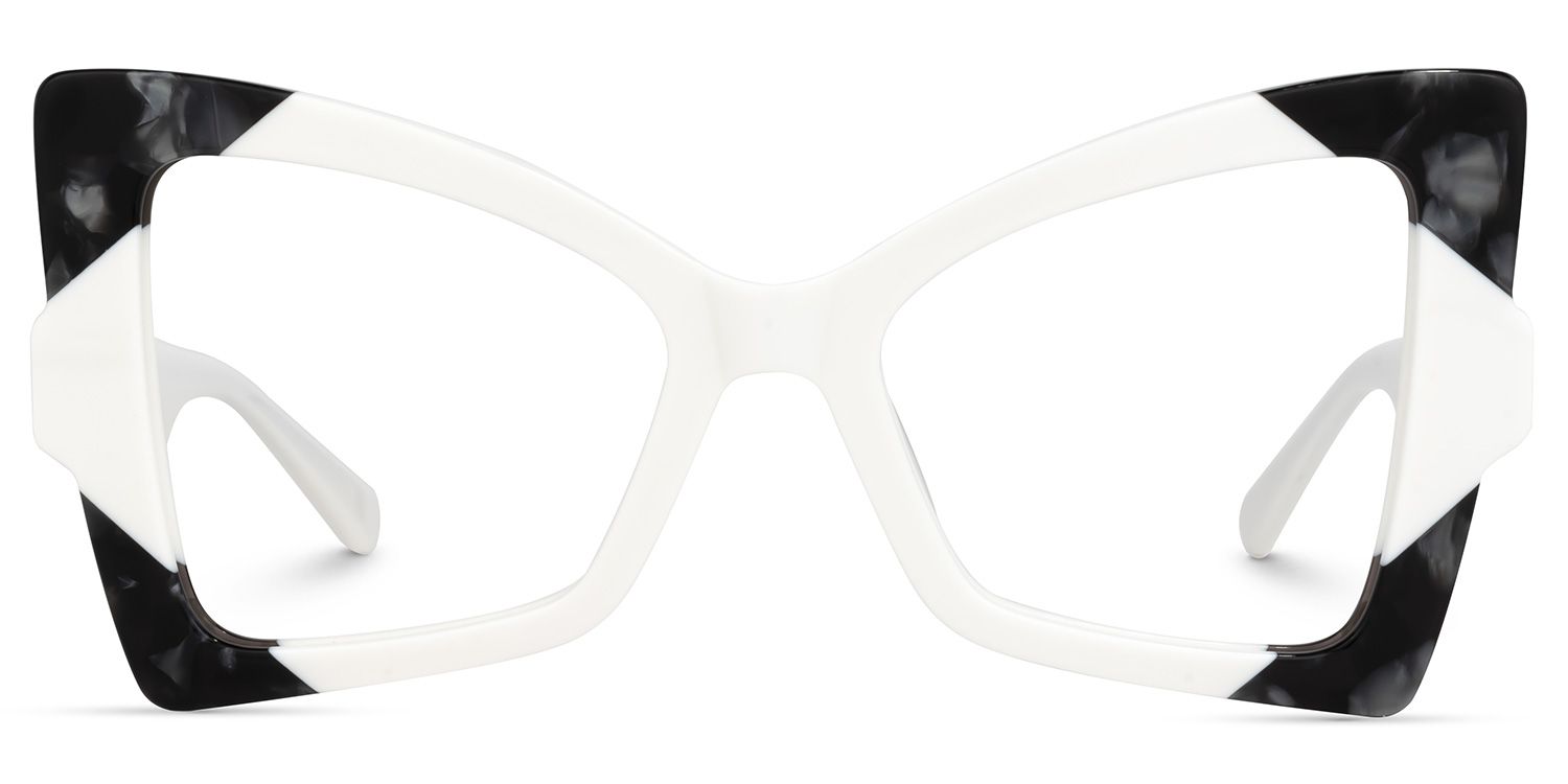 Joanie Geometric White Glasses | ZEELOOL UK0