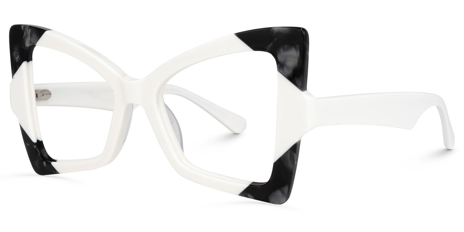 Joanie Geometric White Glasses | ZEELOOL UK1