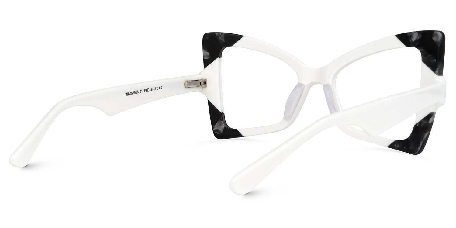 Joanie Geometric White Glasses | ZEELOOL UK2