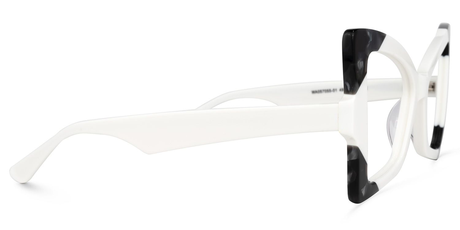 Joanie Geometric White Glasses | ZEELOOL UK3