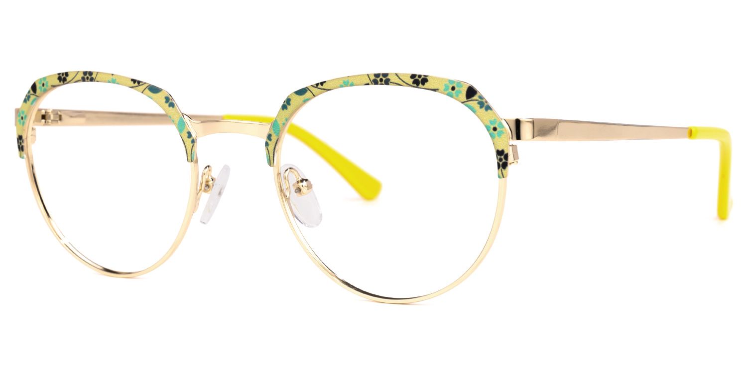 Deneal Oval Yellow Glasses | ZEELOOL UK1