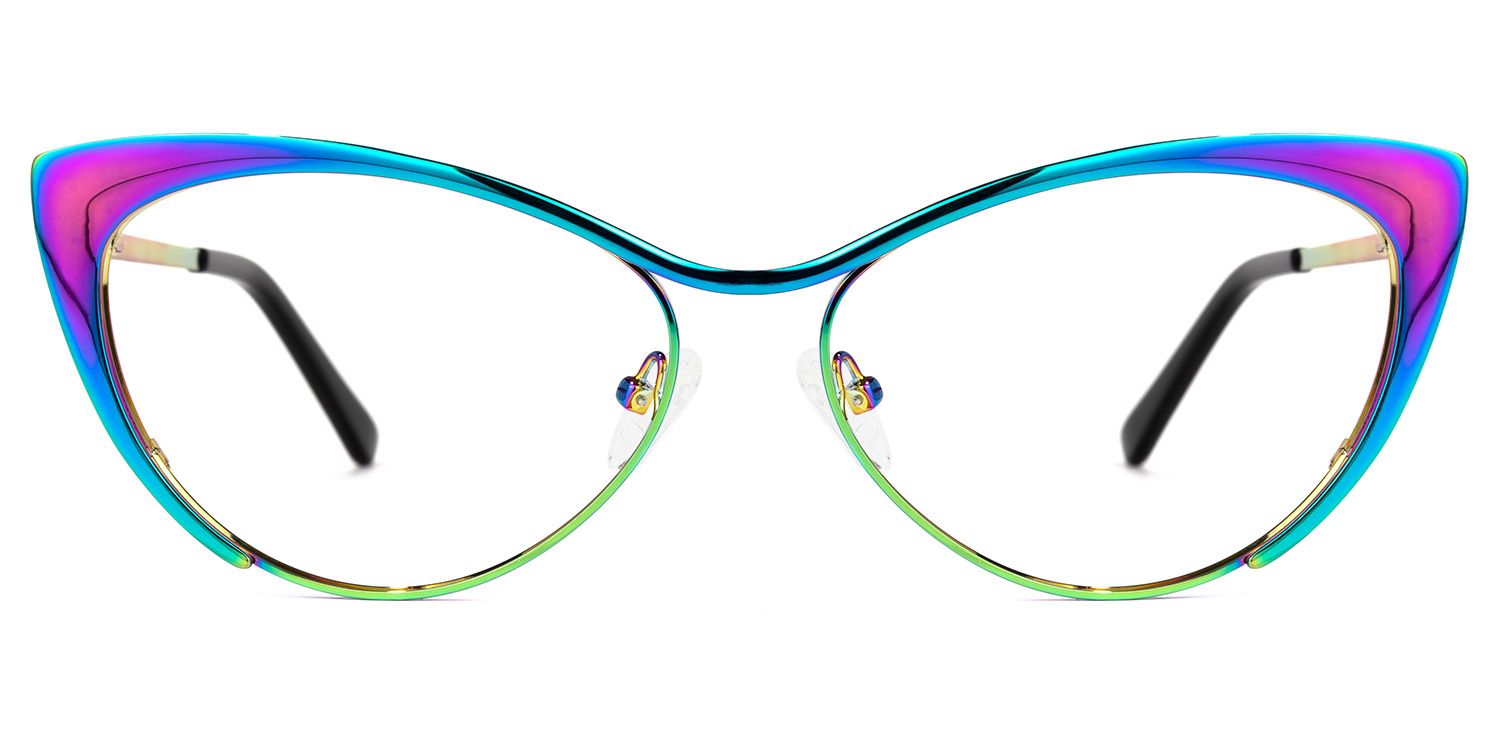 Ellen Cateye Eyeglasses and Iridescent Thin Frames0