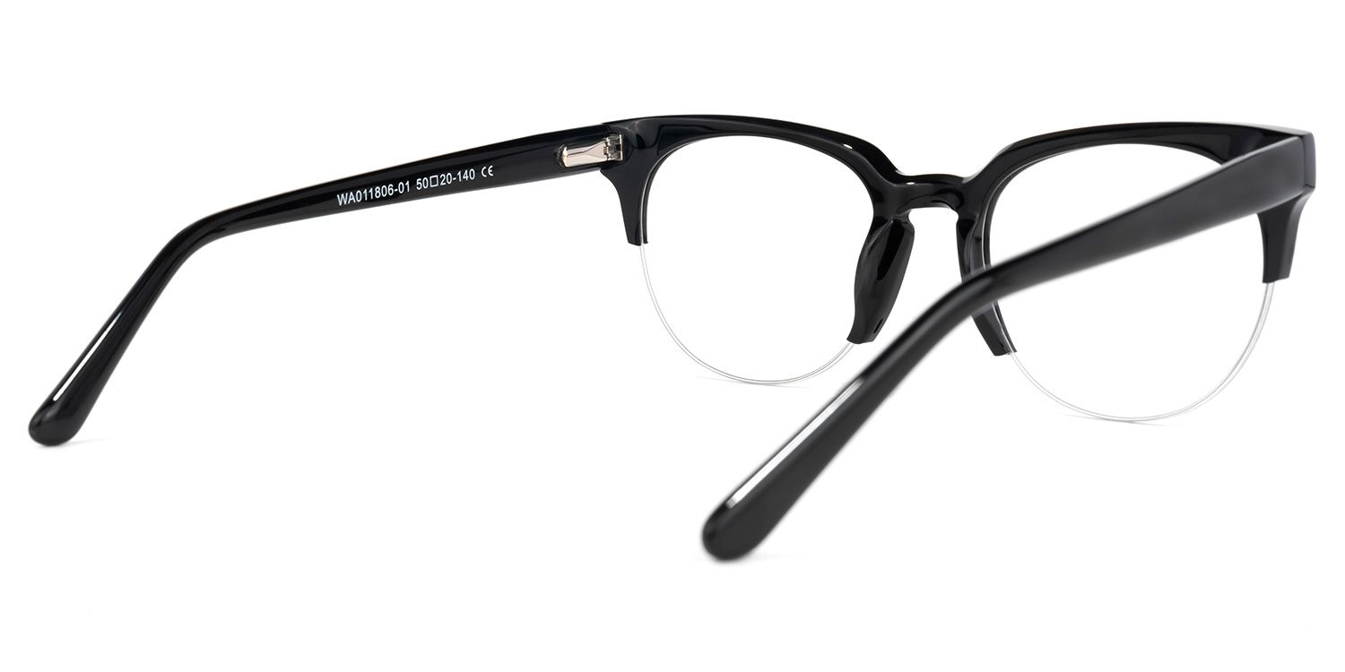 Coulter Browline Black Glasses | ZEELOOL UK2