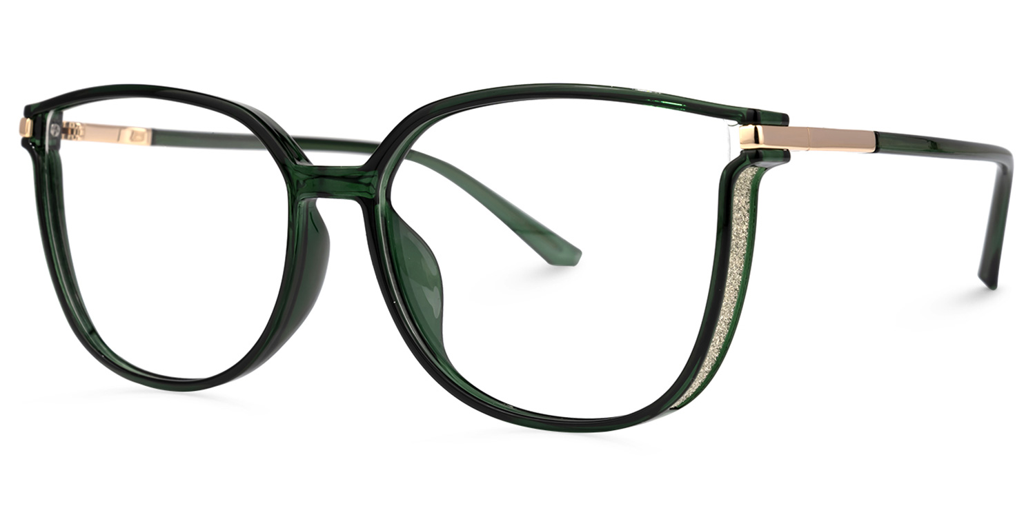 Rodz Square Dark-Green Frame Glasses | ZEELOOL UK1