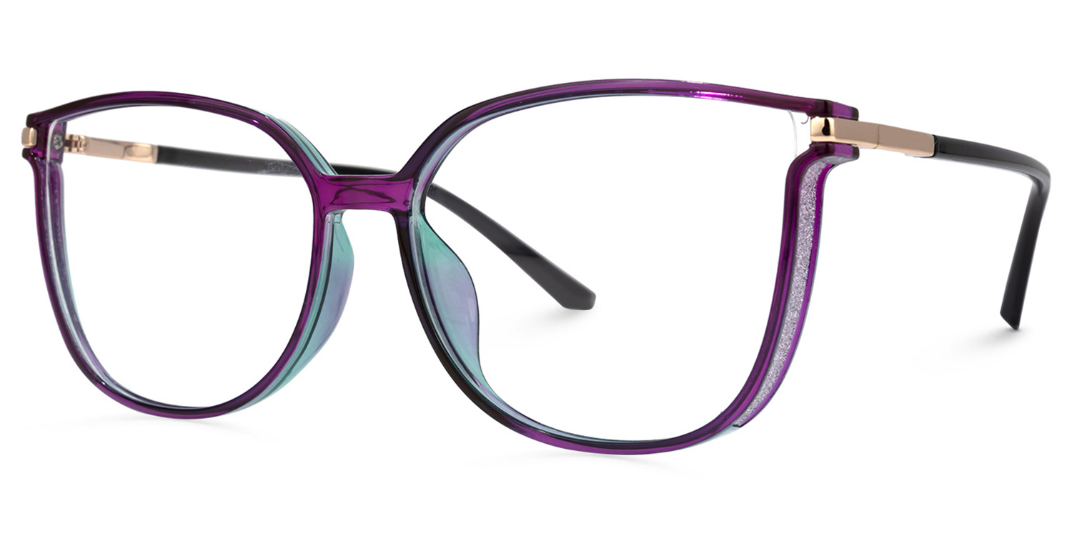 Rodz Square Purple Frame Glasses | ZEELOOL UK2