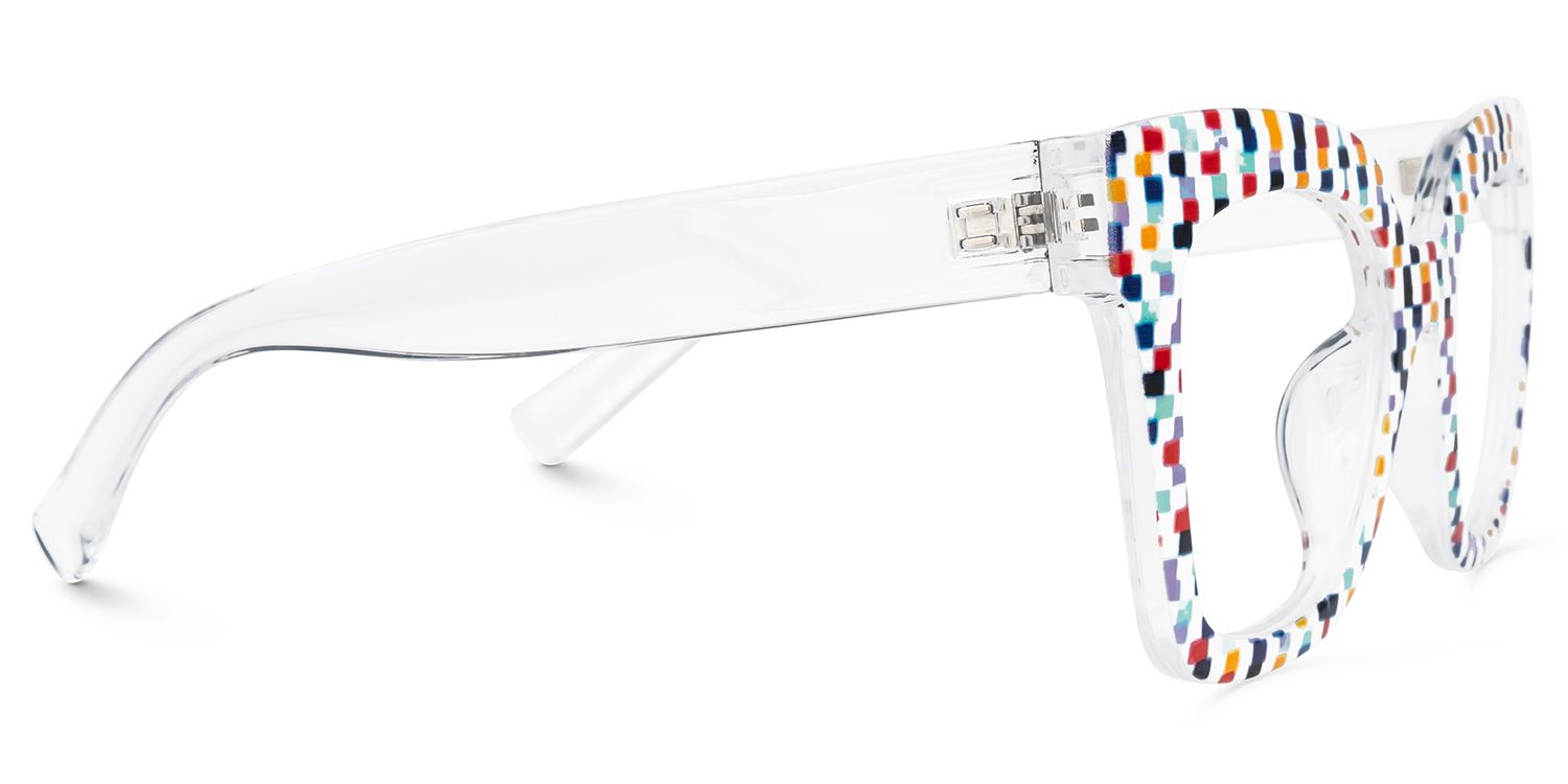 Malcolm Square Colorful-Point Frame Glasses | ZEELOOL UK3