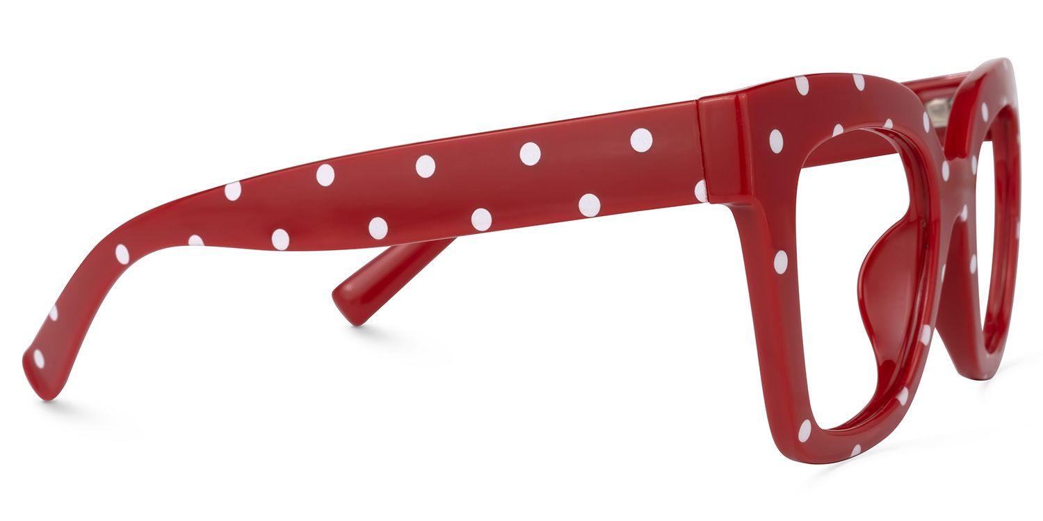 Malcolm Square Red Polka Dot Frame Gglasses | ZEELOOL UK2