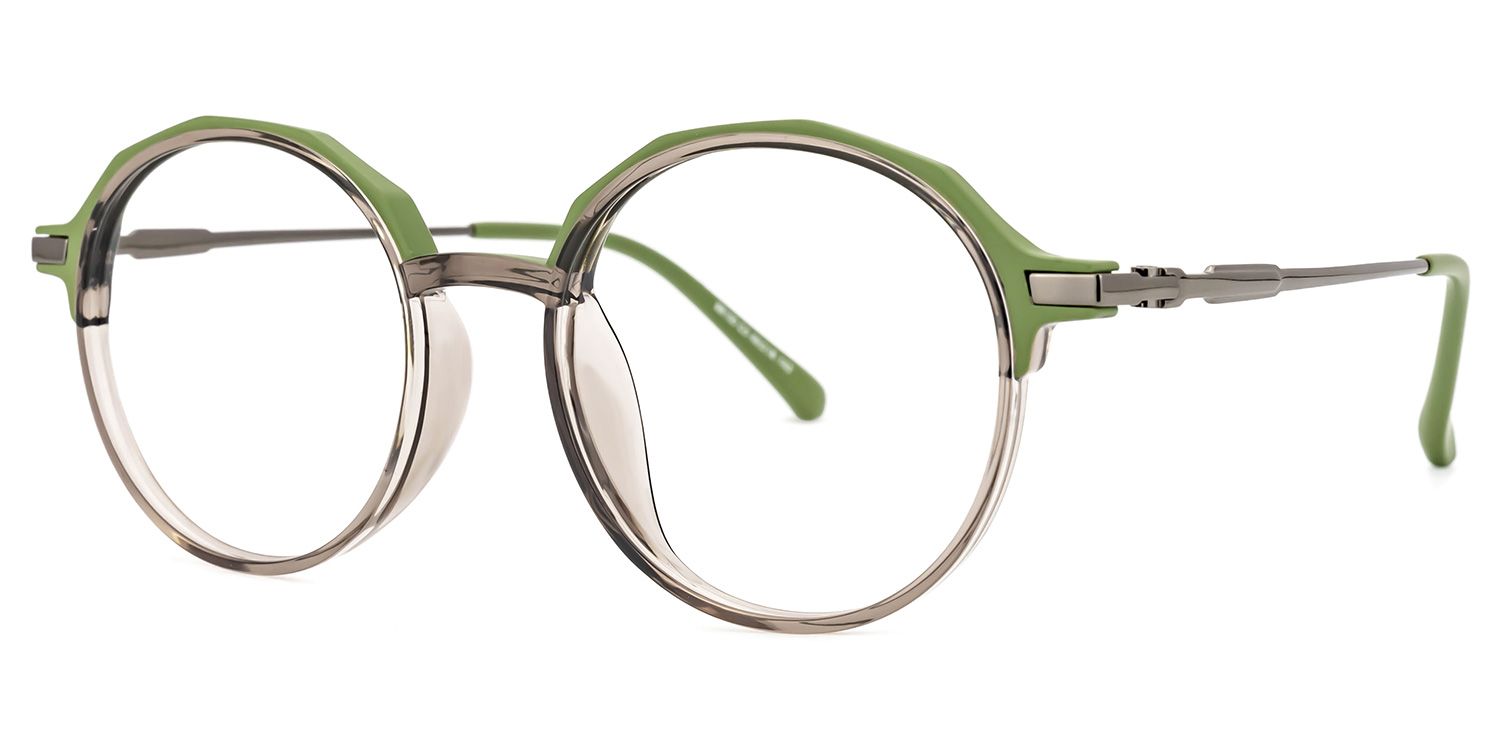 Meyko Round Green Glasses | ZEELOOL UK1