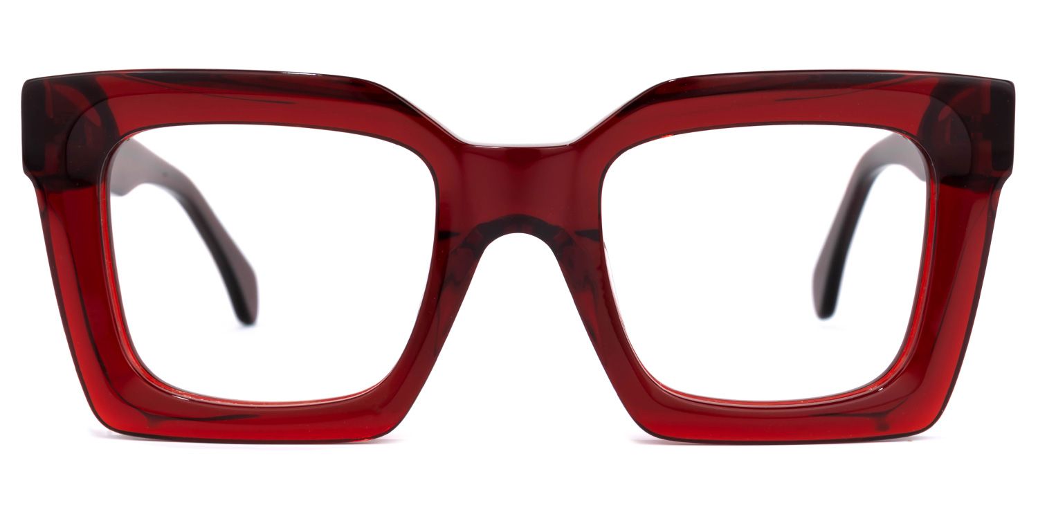 Lobo Square Red Glasses | ZEELOOL UK0